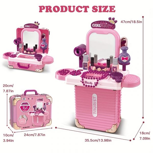 3-in-1 Princess Vanity Desk & Washable Makeup Set Crown Toys™