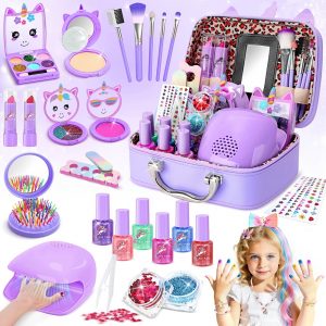 Magical Unicorn Washable Makeup & Nail Salon Set for Kids