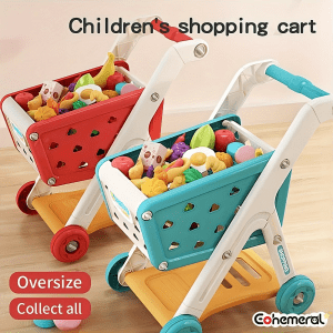Deluxe Play Shopping Cart with Toy Food Set