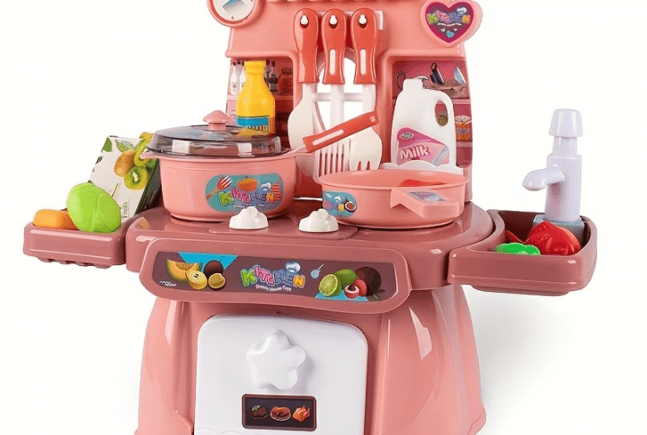 Mini Interactive Chef’s Station with Real Lights & Cooking Sounds – Portable Kids Kitchen Playset with Sink, Stove & 20+ Play Food Accessories – Educational Sensory Gift for Boys & Girls