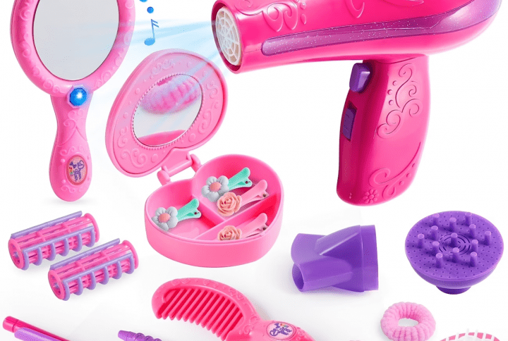 Girls Beauty Salon Set with Hairdryer & Mirror