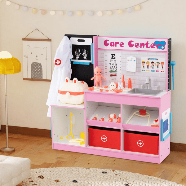 Wood Medical Center & Toy Doctor Office Set | Crown Toys