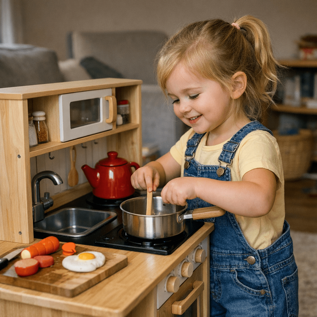 play - Mini Wooden Play Kitchen Set