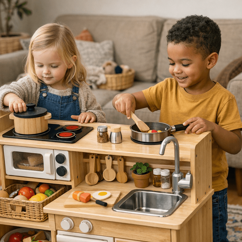play - What Makes a Great Wooden Play Kitchen Set?