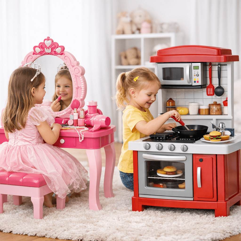 3-in-1 Princess Vanity Desk vs. Little Chef’s Deluxe Kitchen: Which Makes a Better Gift for 4-Year-Olds?: Practical Play