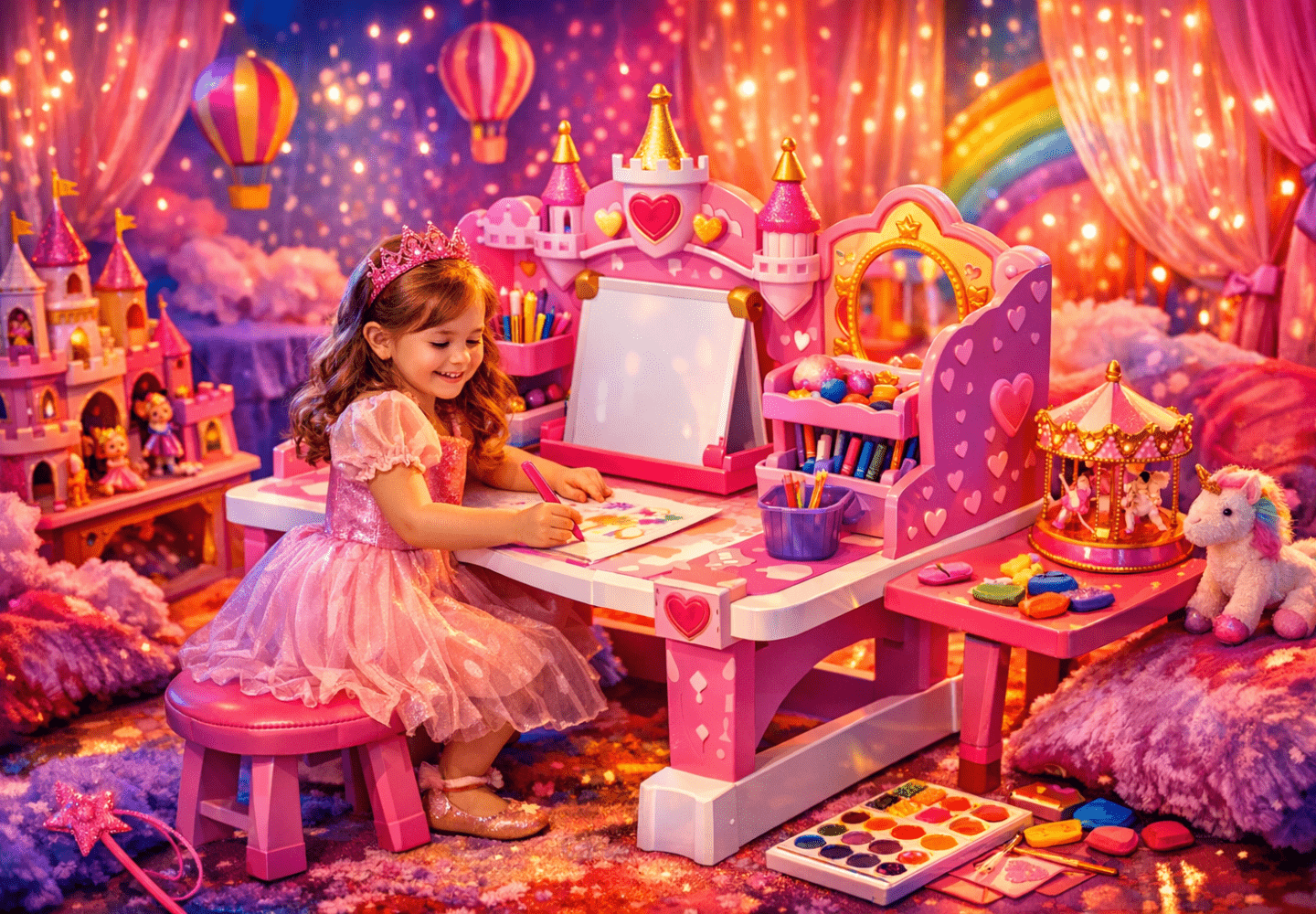 Comment Utiliser un Bureau Princesse 3-en-1 pour Favoriser le Jeu Créatif : guide pratique pour crowntoys.shop - feature