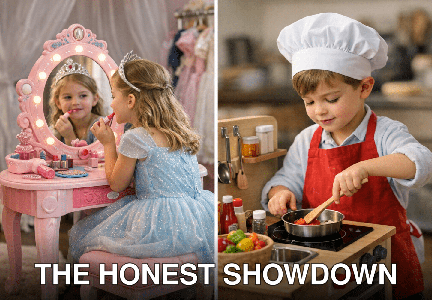 The Honest Showdown: 3-in-1 Princess Vanity Desk vs. Mini Chef’s Station — Which Role-Playing Toy Wins for Your Child? -