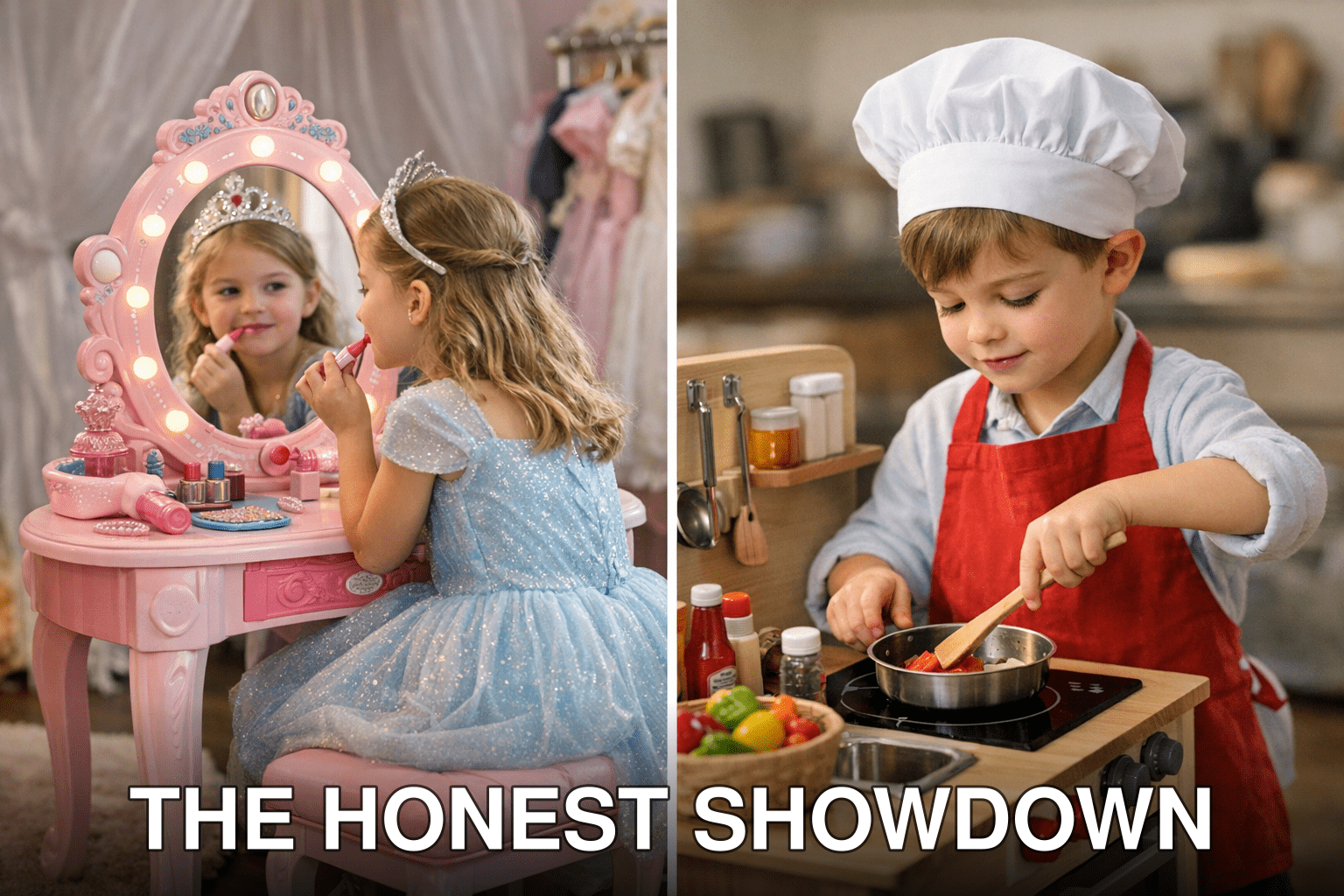 The Honest Showdown: 3-in-1 Princess Vanity Desk vs. Mini Chef’s Station — Which Role-Playing Toy Wins for Your Child? -