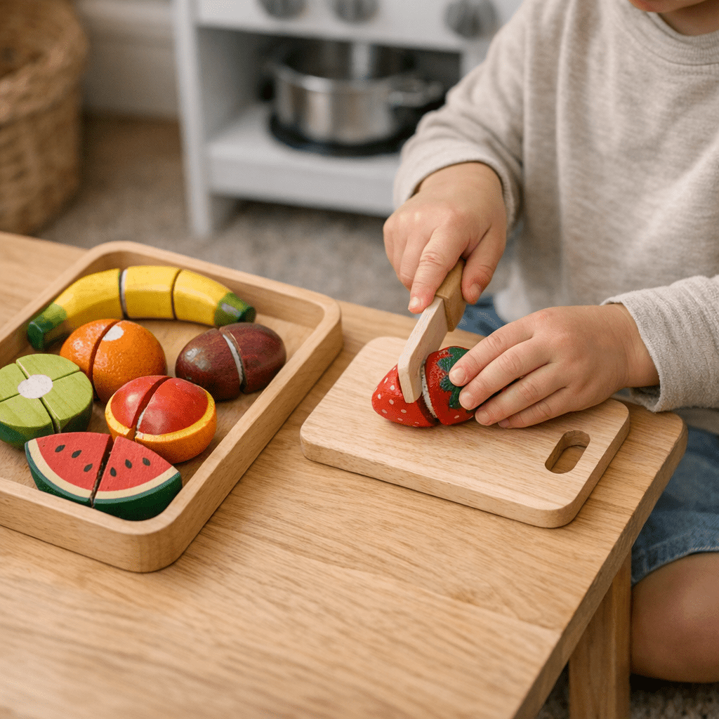 kitchen - Wooden Fruit Cutting Set