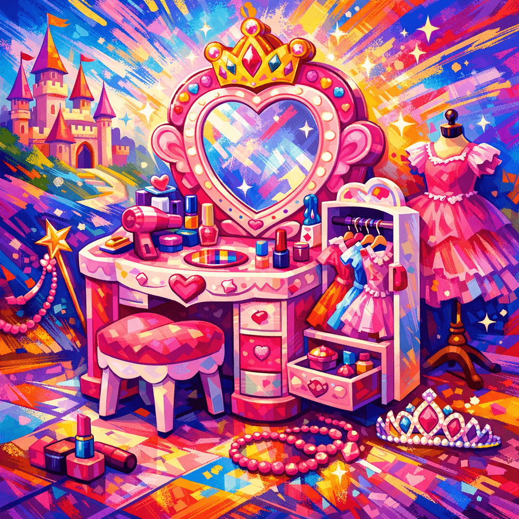 Wie wählt man die perfekte 3-in-1-Prinzessin-Schminkkommode aus?: Praxisleitfaden für crowntoys.shop - article illustrat