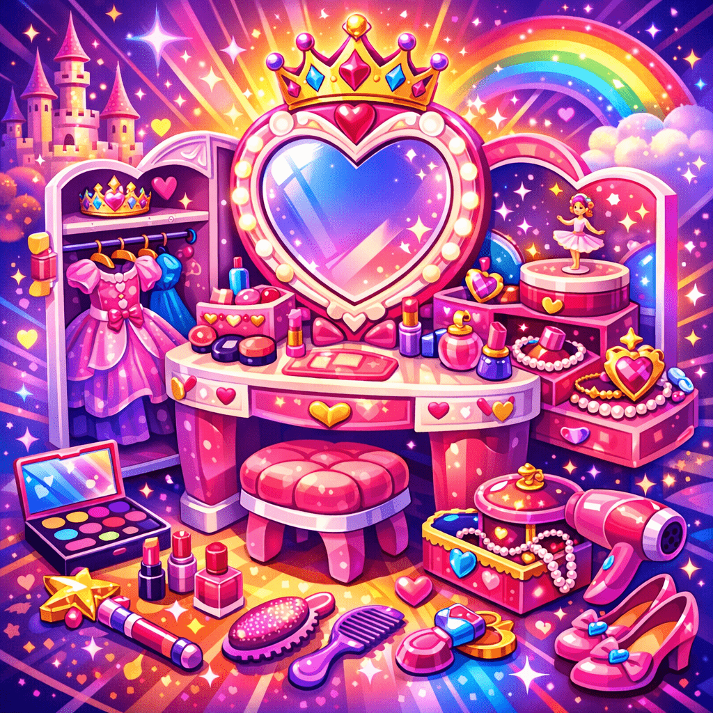 Wie wählt man die perfekte 3-in-1-Prinzessin-Schminkkommode aus?: Praxisleitfaden für crowntoys.shop - article illustrat
