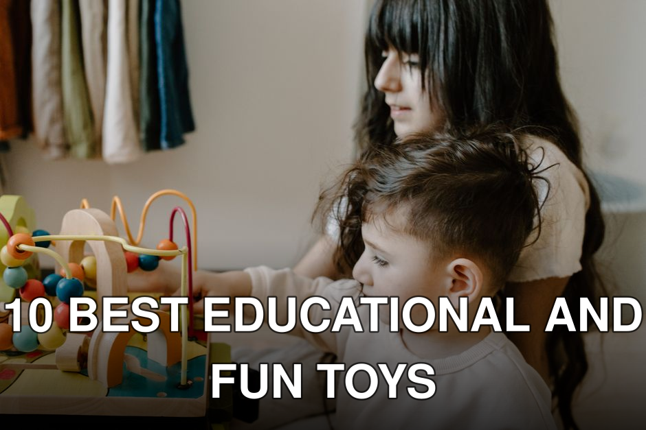 Two children engaged with wooden toys at a table, fostering imagination and playtime.