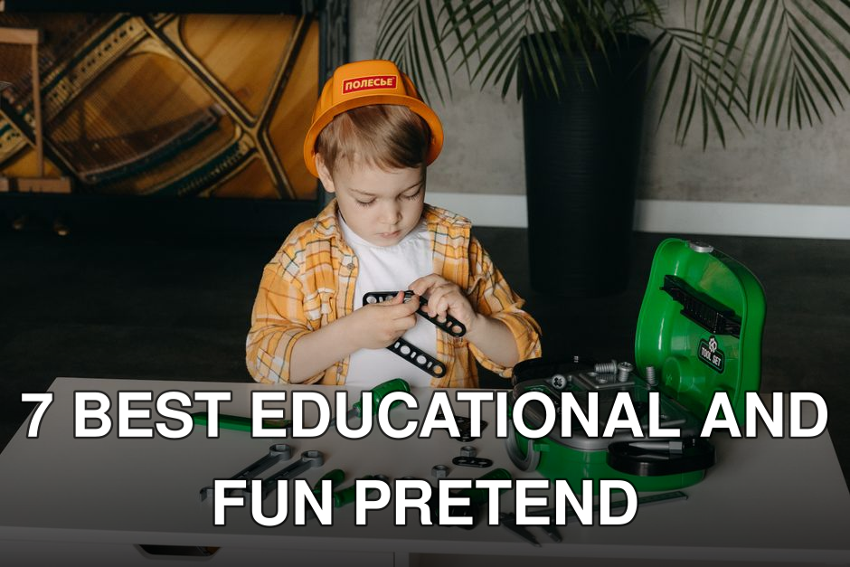 A child playing with a tool set indoors, enhancing creativity and learning.