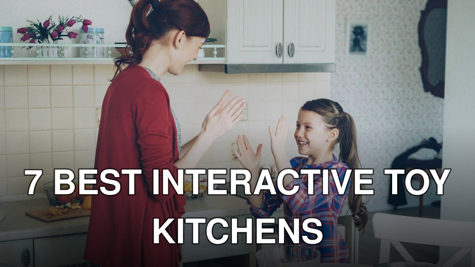Mother and daughter playing and laughing together in a cozy kitchen setting.
