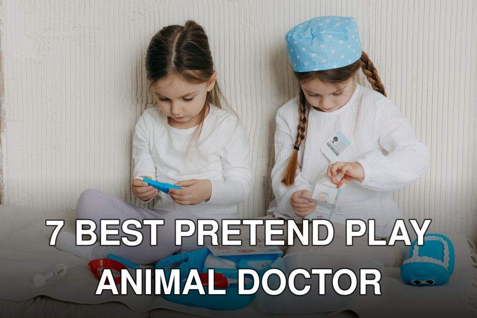 Two young girls playing with doctor toys indoors, exploring healthcare concepts through imaginative play.
