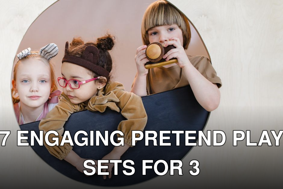 Three children engaged in playful activities, exploring creativity and imagination.