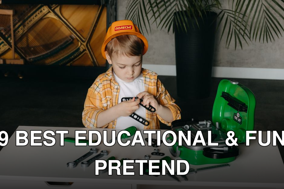 A child playing with a tool set indoors, enhancing creativity and learning.