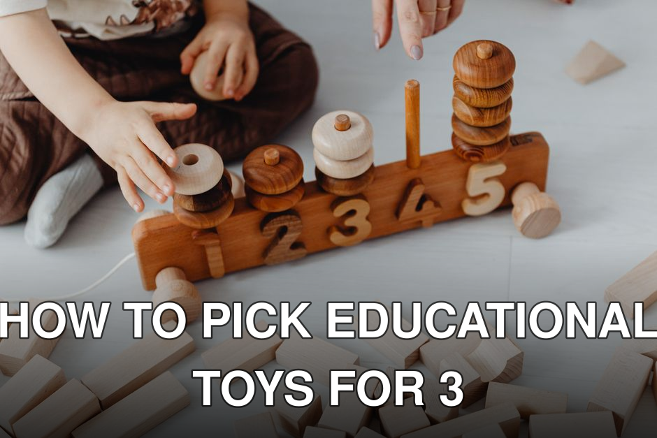 Child engaging with wooden blocks and train toy for learning numbers interactively.
