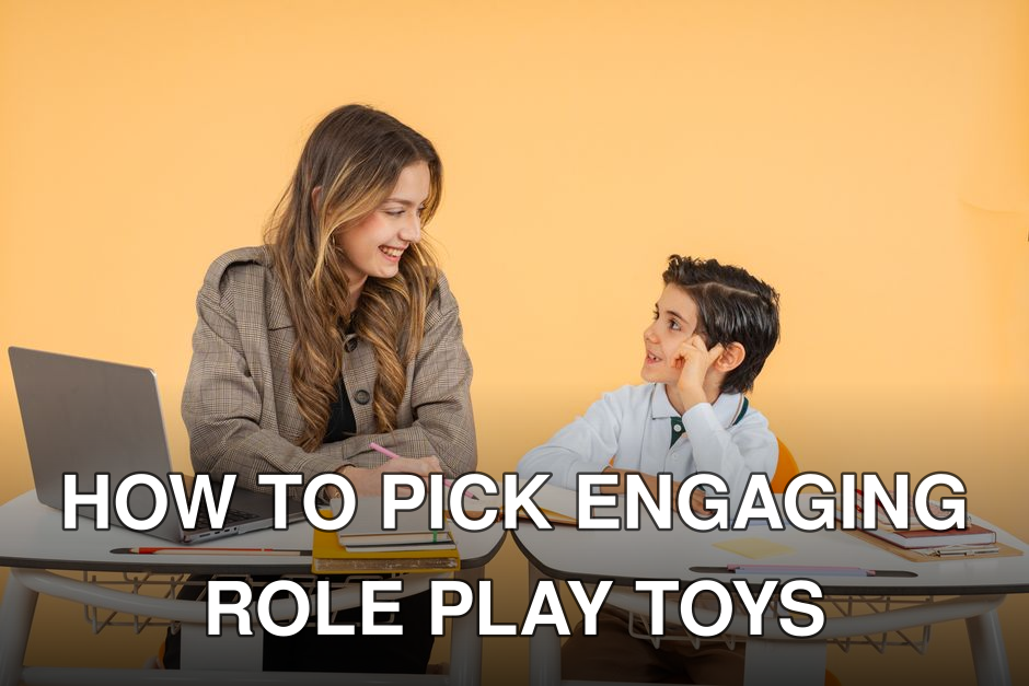 A teacher and student smile as they engage in a learning activity in a classroom.