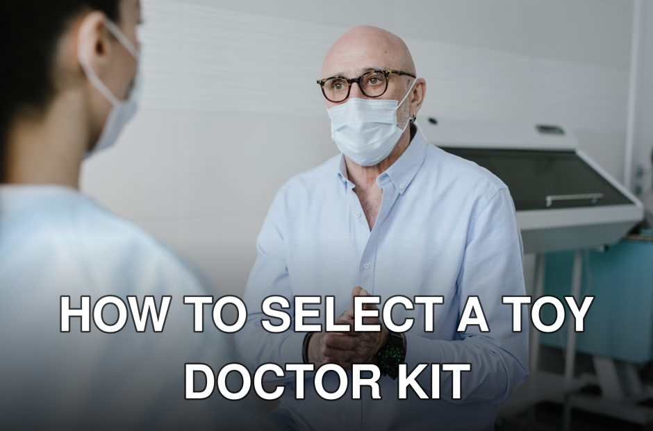 Masked bald doctor in conversation with patient, focus on new normal healthcare.