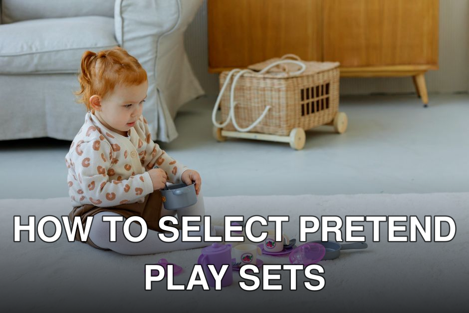 Adorable toddler enjoying time with a colorful outdoor tea set inside a cozy home environment.