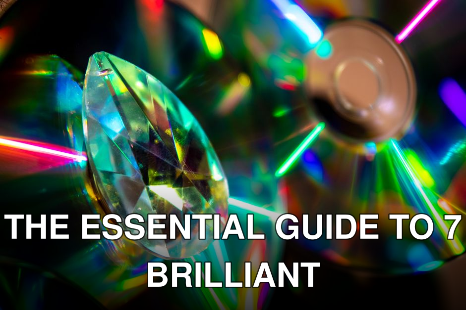 Colorful abstract image of a crystal prism and CDs reflecting rainbow colors.
