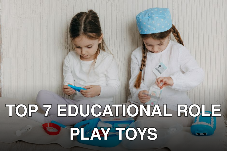Two young girls playing with doctor toys indoors, exploring healthcare concepts through imaginative play.
