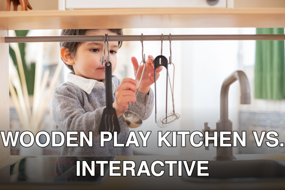 A young child having fun exploring kitchen utensils in a cozy indoor setting.