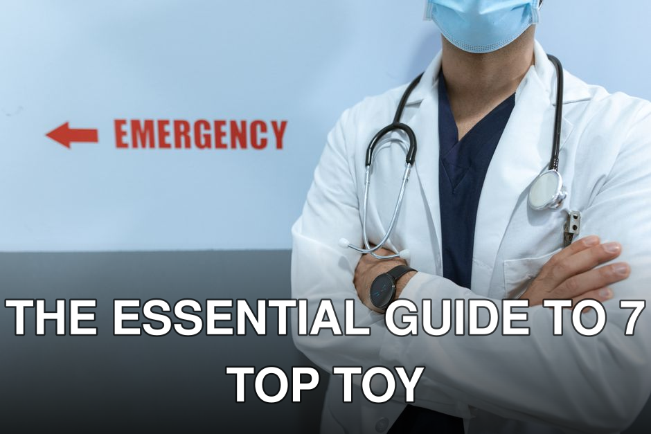 Healthcare worker in emergency room with stethoscope and facemask, cross-armed posture.