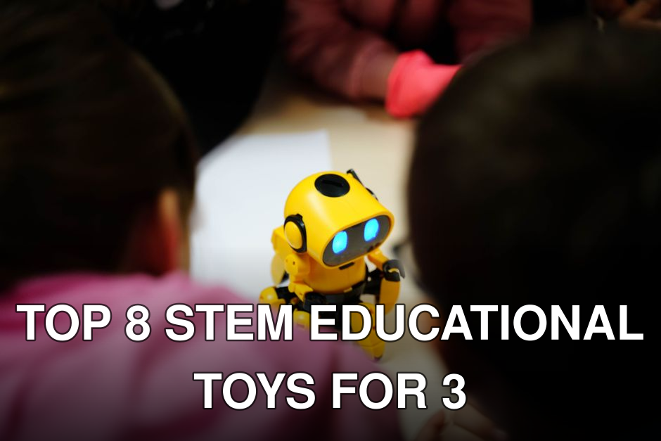 A yellow toy robot captivates two children in a classroom setting, fostering engagement and learning.